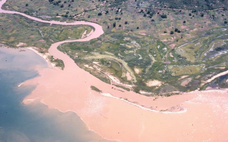 Sediment-rich river entering Lake Malawi >
